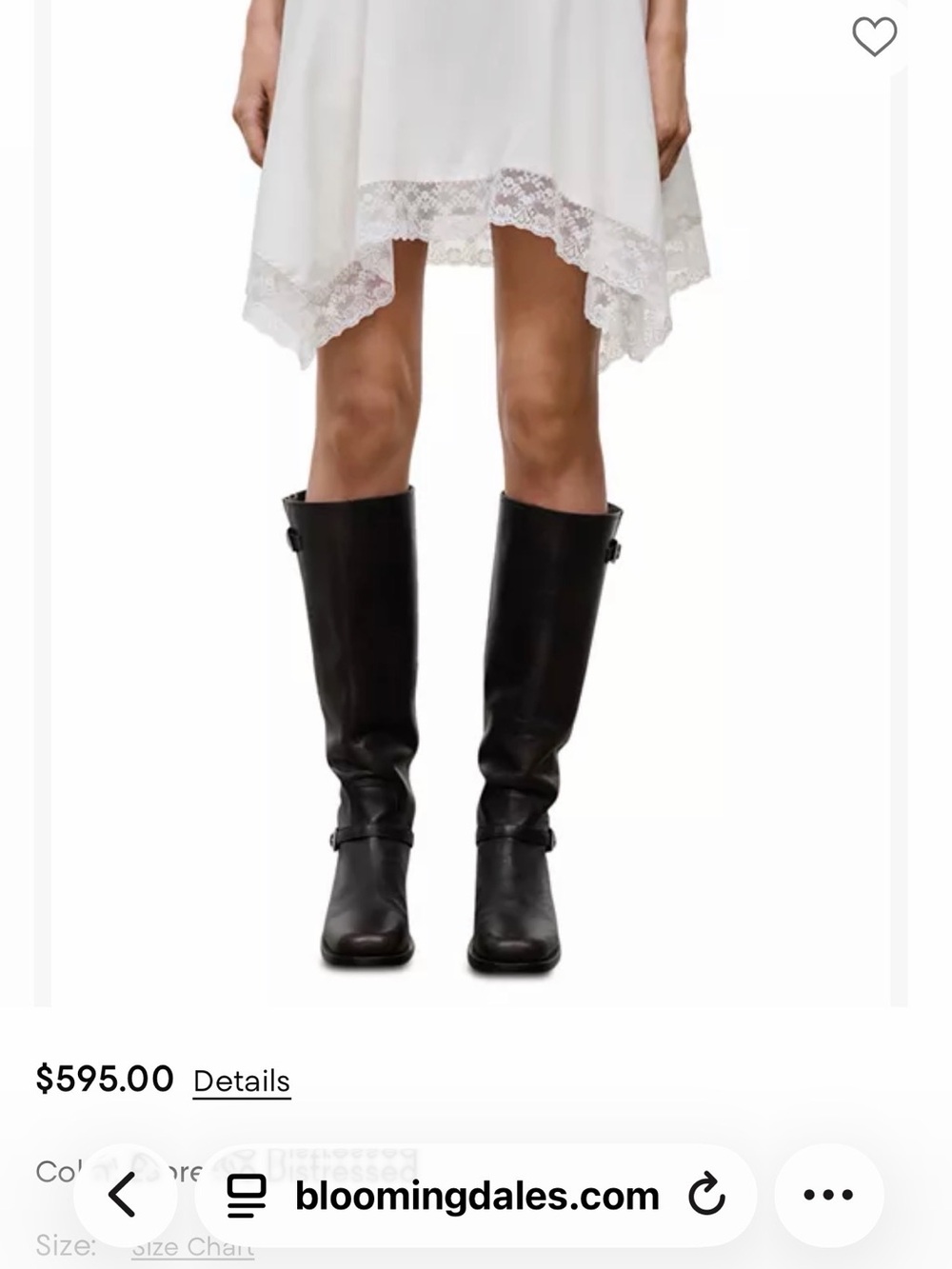 $595 Bloomingdale’s Classic MOTO Leather Knee-High Riding Boots 6